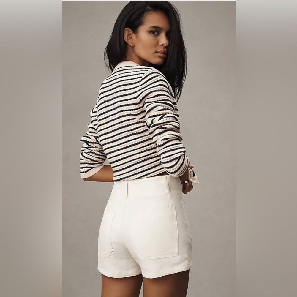 NWT Maeve x Anthropologie White linen blend Shorts Size : 32 / Women's : 14